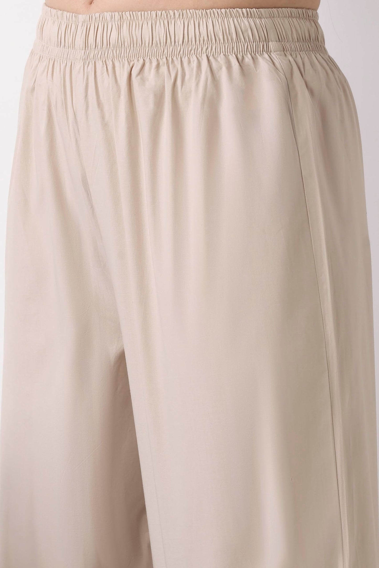 Biba Women Light Beige Cotton Salwar Pants_XL