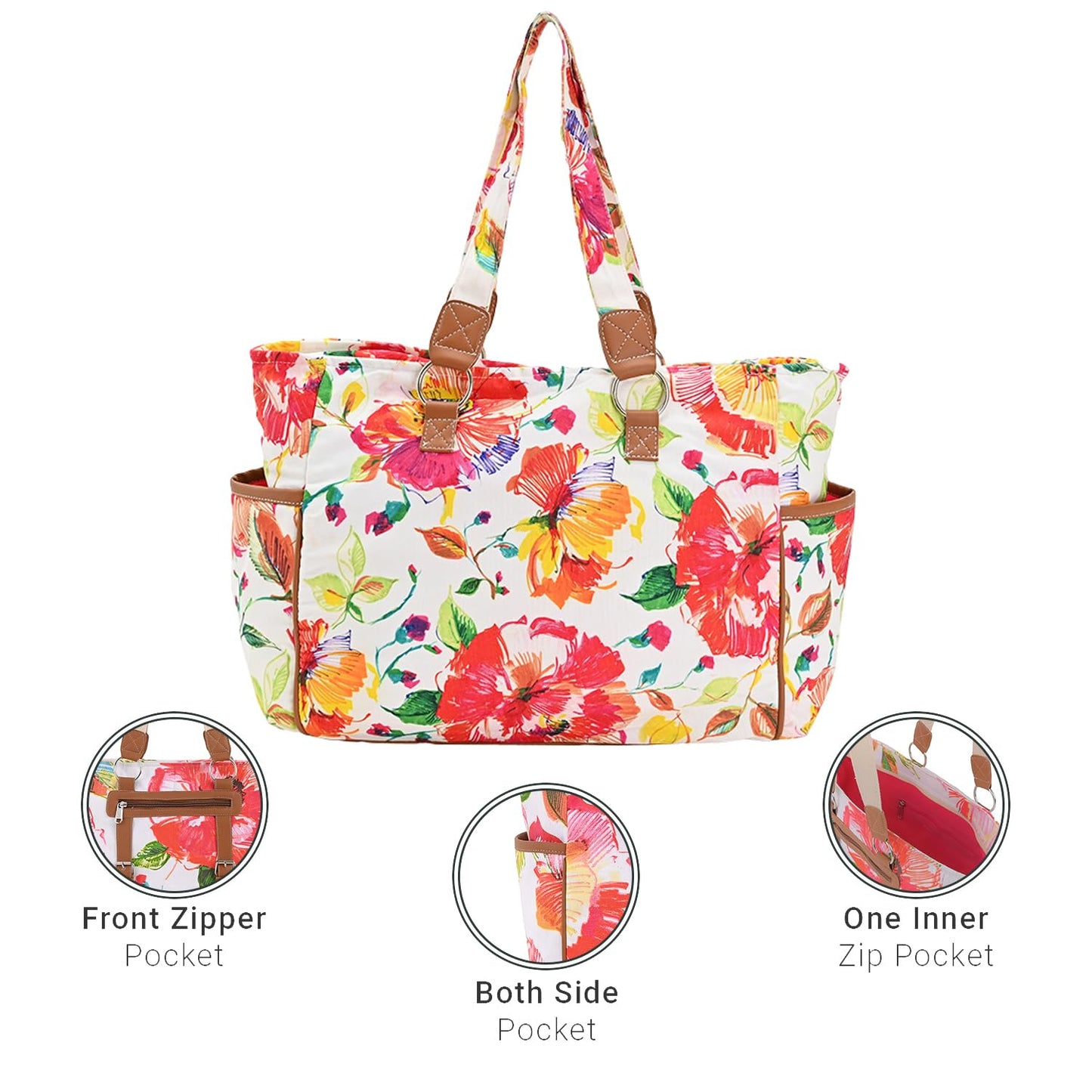 Boho Girl Sling Bag for Women | Floral Printed Tote Bag | Outdoor Small/Big Shoulder Bags | Oversized Tote Bag for Women