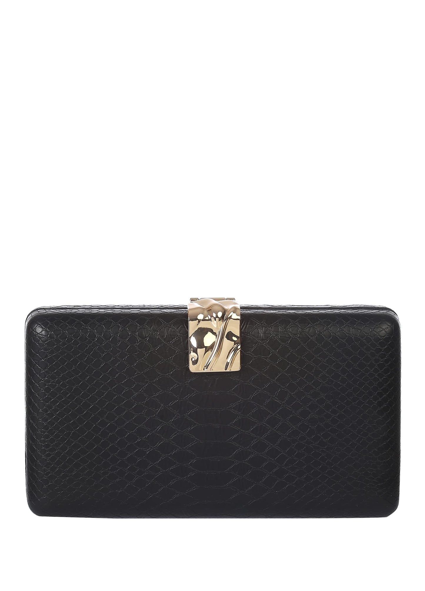 Satya Paul Black Pu Leather Clutch for Women