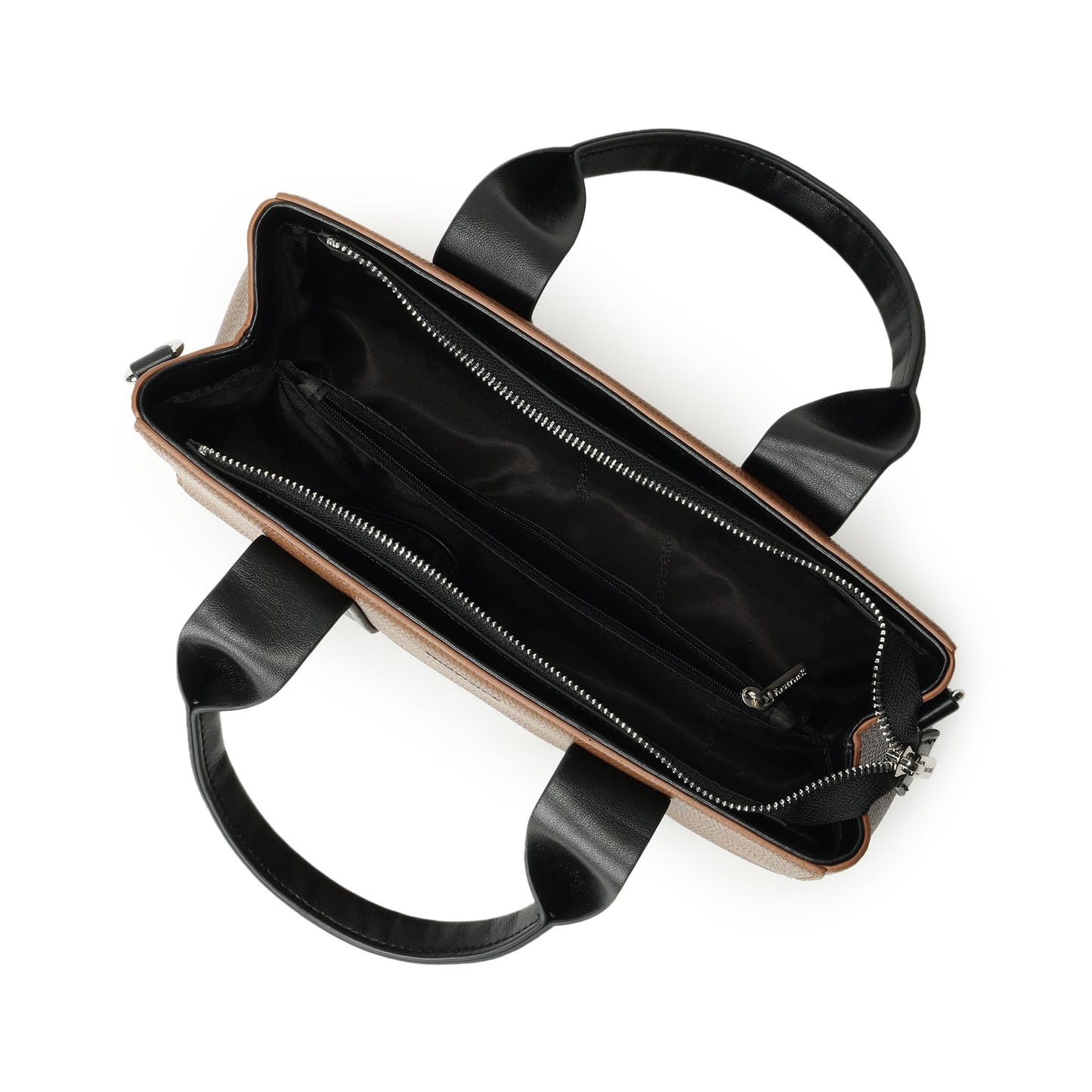 Fastrack Midnight Mocha Satchel | Women’s Pebbled Faux-Leather Satchel | Dual Compartments, Centre Zip Divider & dual carry option
