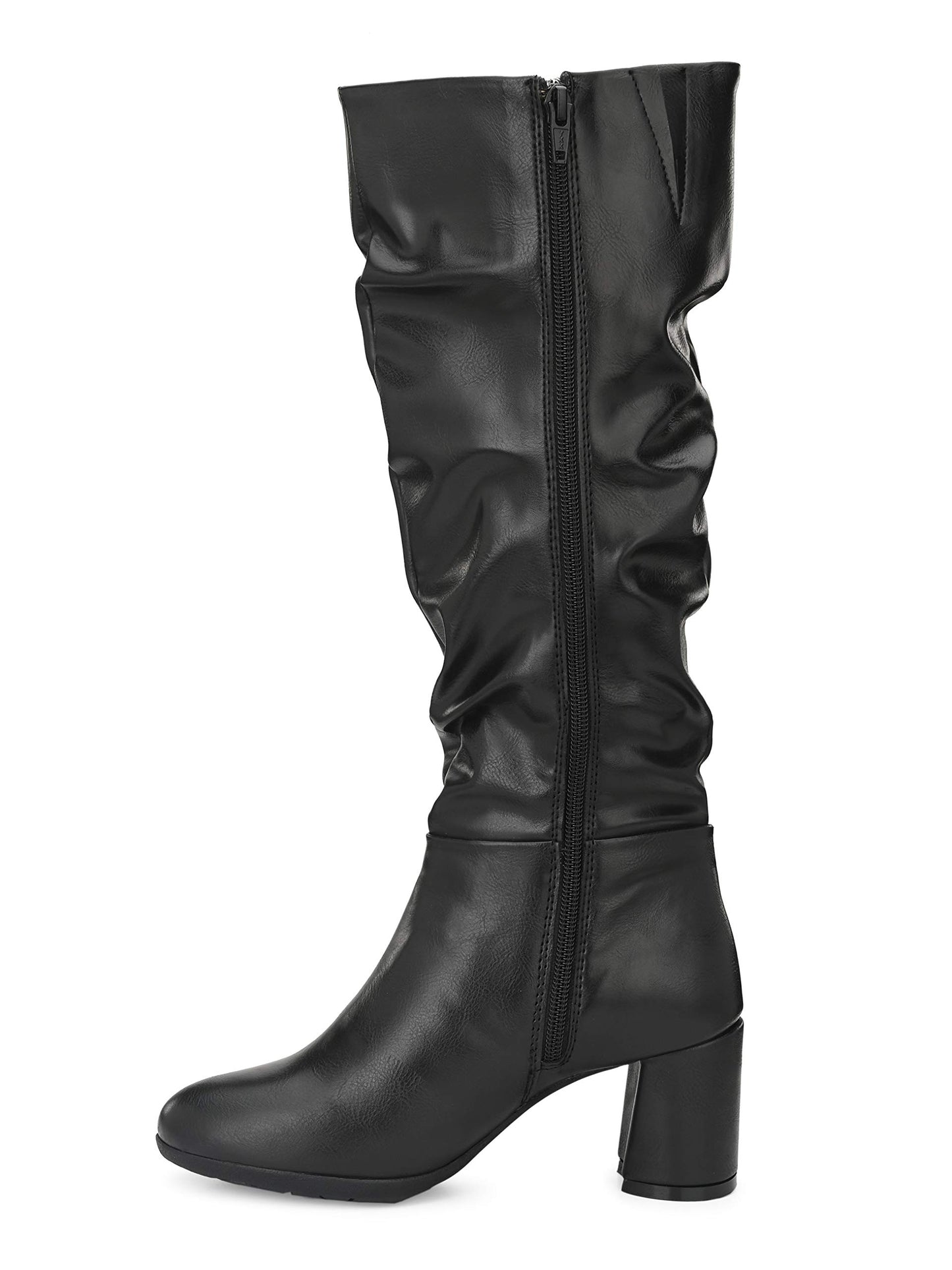 Delize Women's Black Knee Boots (Black, Numeric_4)