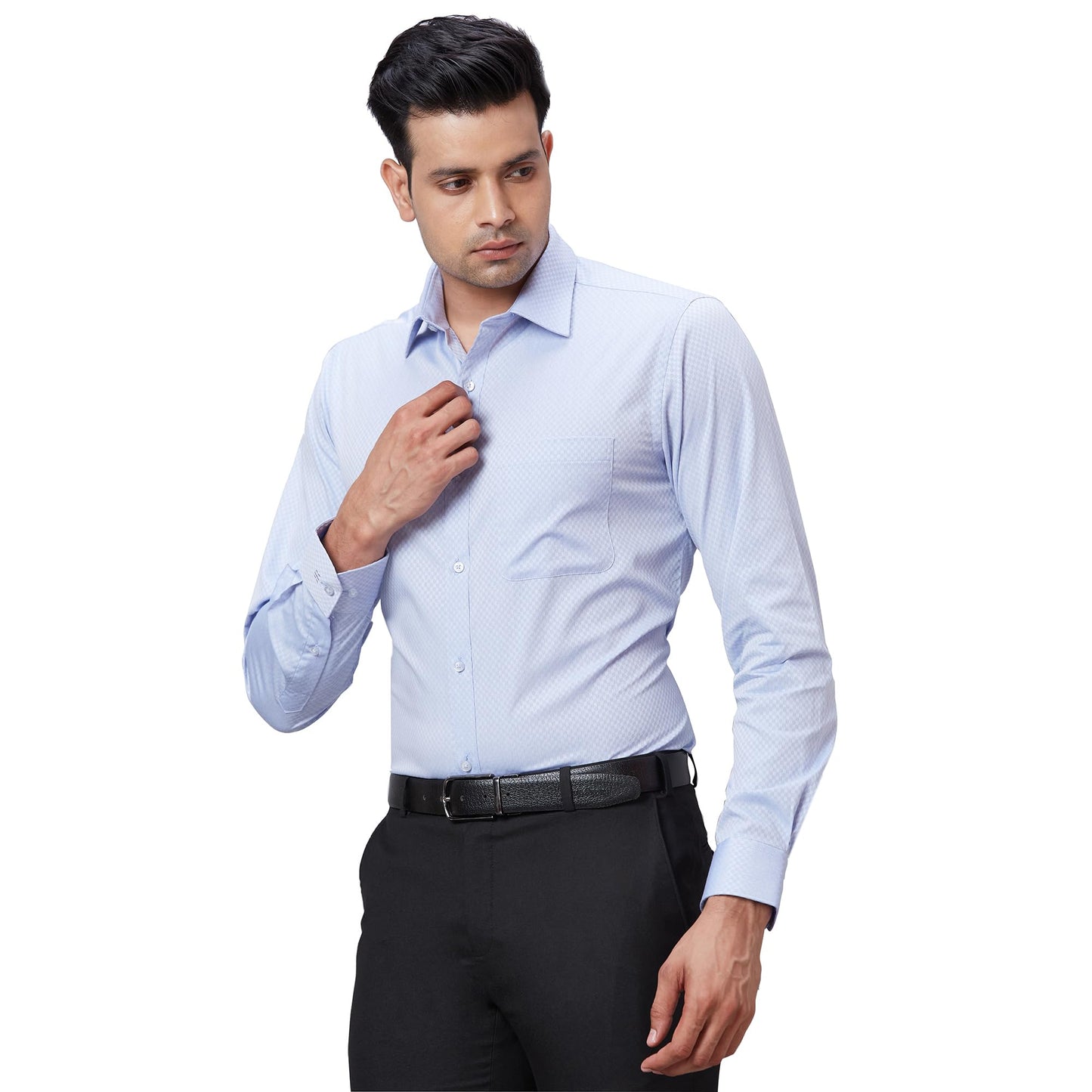 Raymond Men's Slim Fit Shirt (RMSX12761-B2_Light Blue