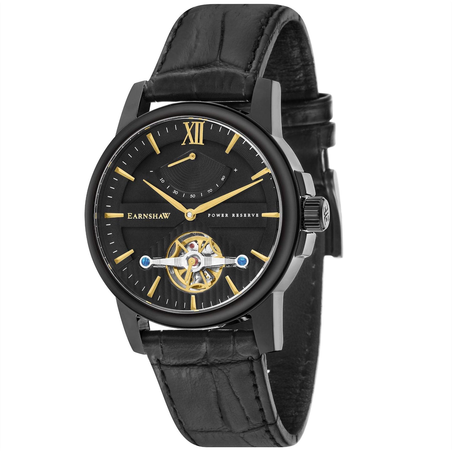 EARNSHAW Flinders Mechanical Black Round Dial Men's Watch - ES-8080-04