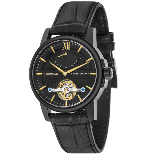 EARNSHAW Flinders Mechanical Black Round Dial Men's Watch - ES-8080-04