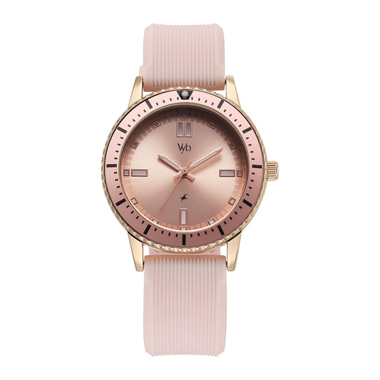 Fastrack Vyb Manifester Quartz Analog Pink Dial Watch for Women