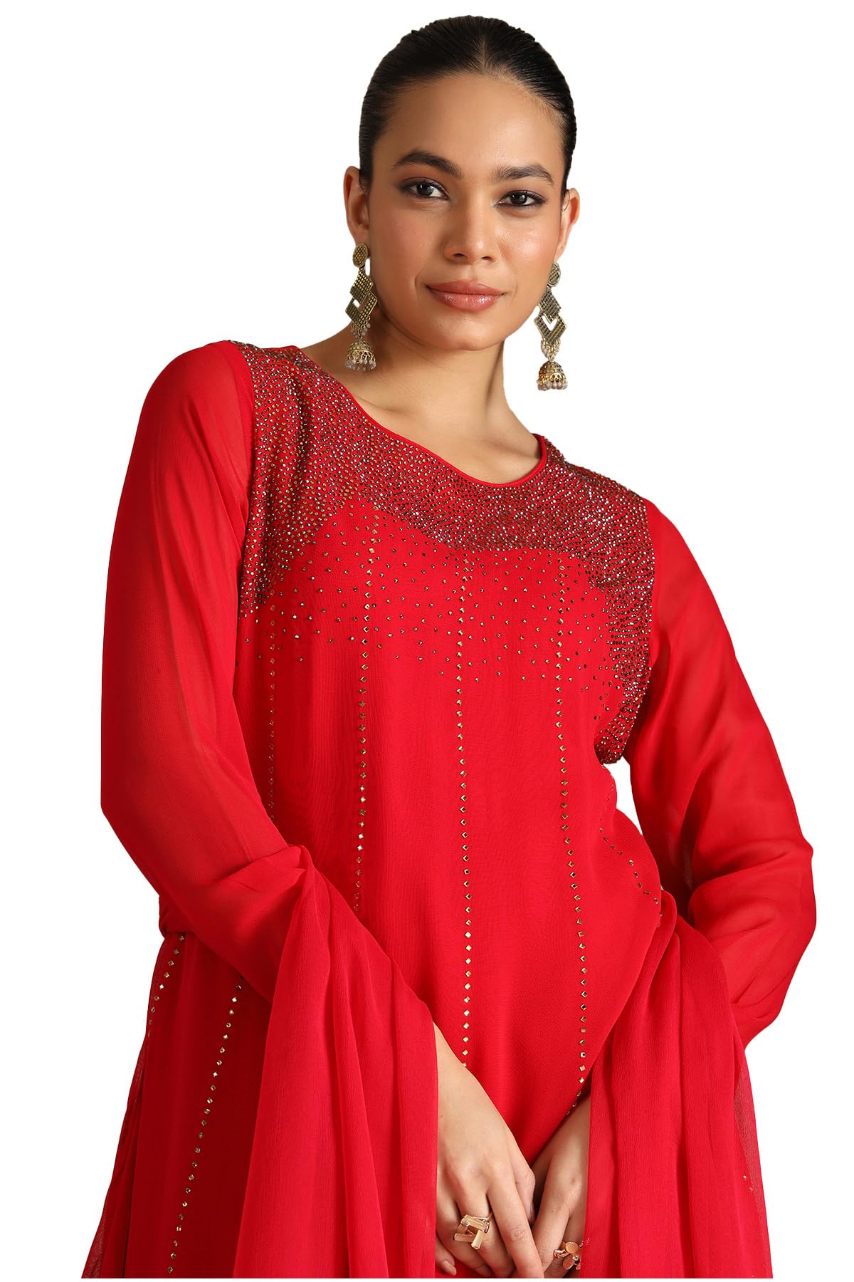 Soch Womens Georgette Suit Set With Stone Work