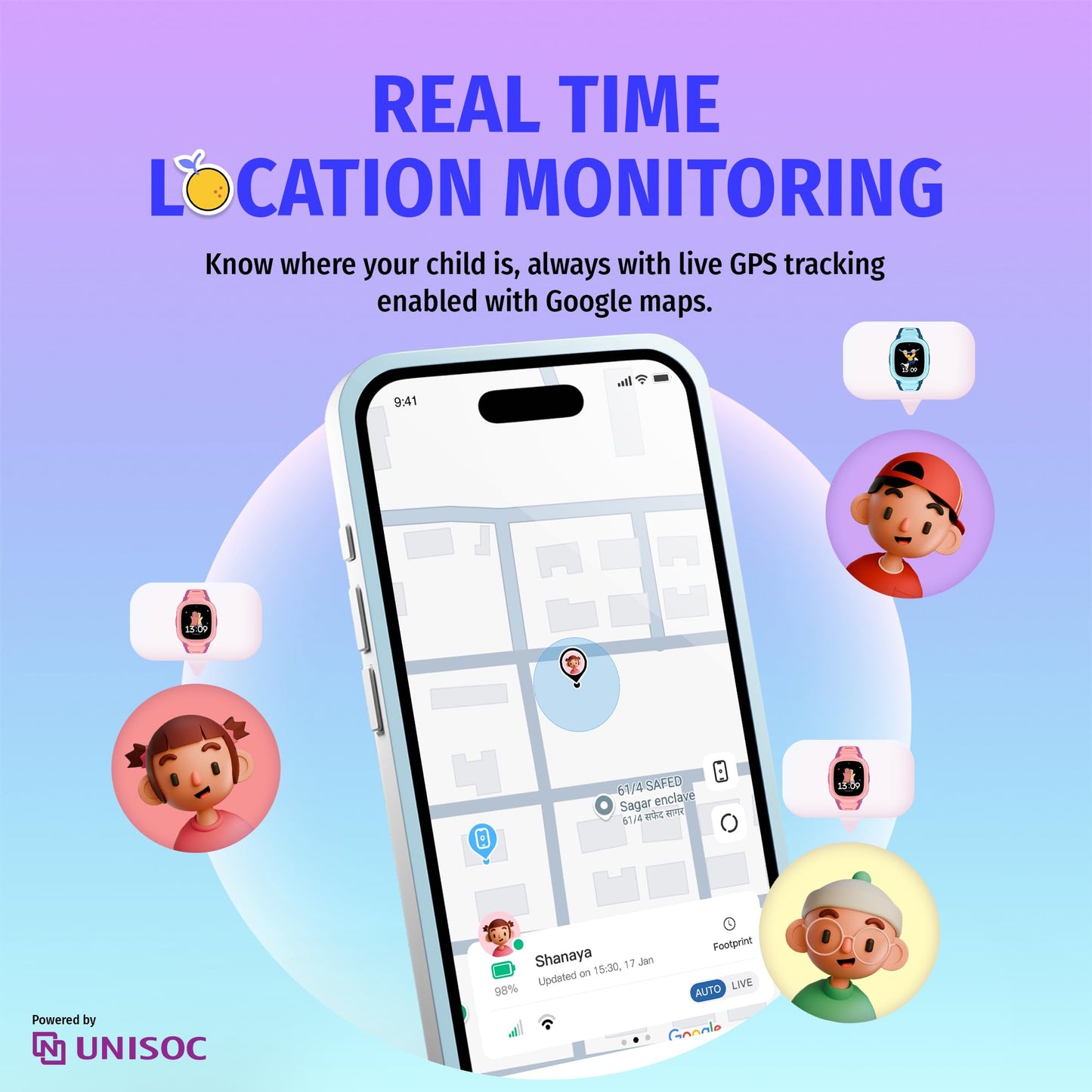 Noise Junior Explorer 2 Smart Watch for Kids with 4G SIM Compatible, 2-Way Video & Voice Calling, Geofencing, Real Time Location Monitoring via Google Maps, IP68, SOS Emergency Alerts (Power Pixel)