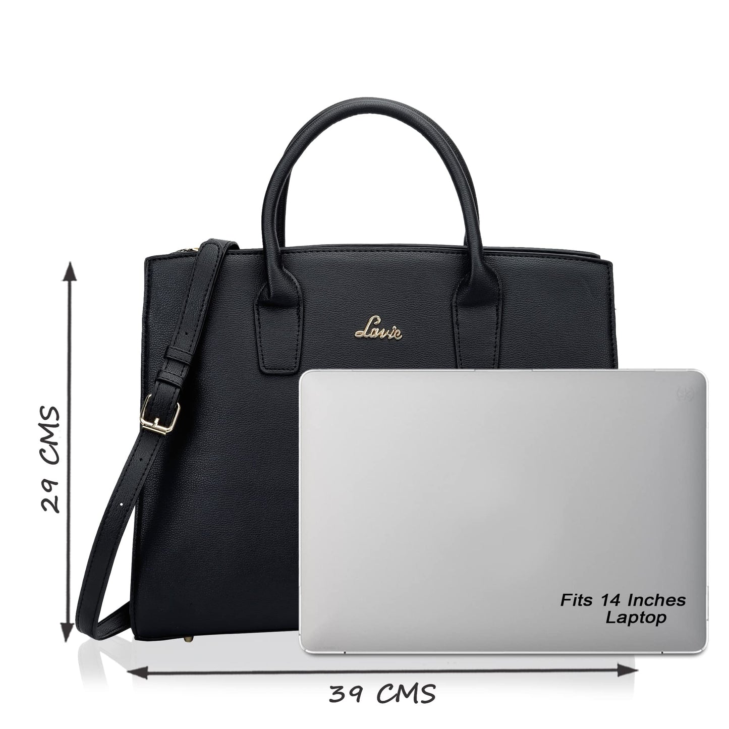Lavie Ellon Women's Satchel Laptop Handbag for Women | Fits Upto 15 inch Laptop