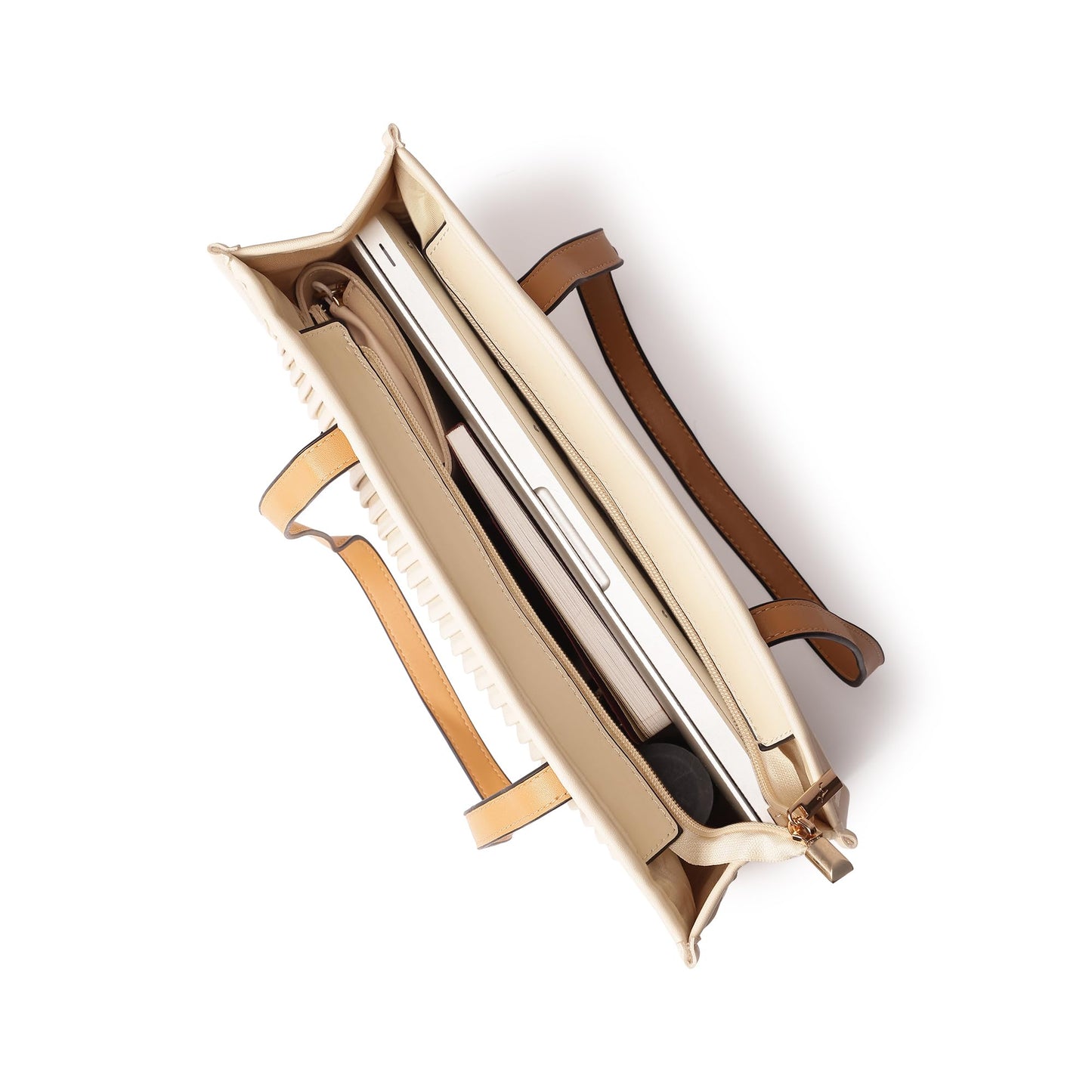 Fastrack Dorsa Tote Bag with Long Shoulder Straps and Top Zip Closure | Fits Upto 13" Laptop Bags | Stylish Vertical Stripe Tote for Everyday Use