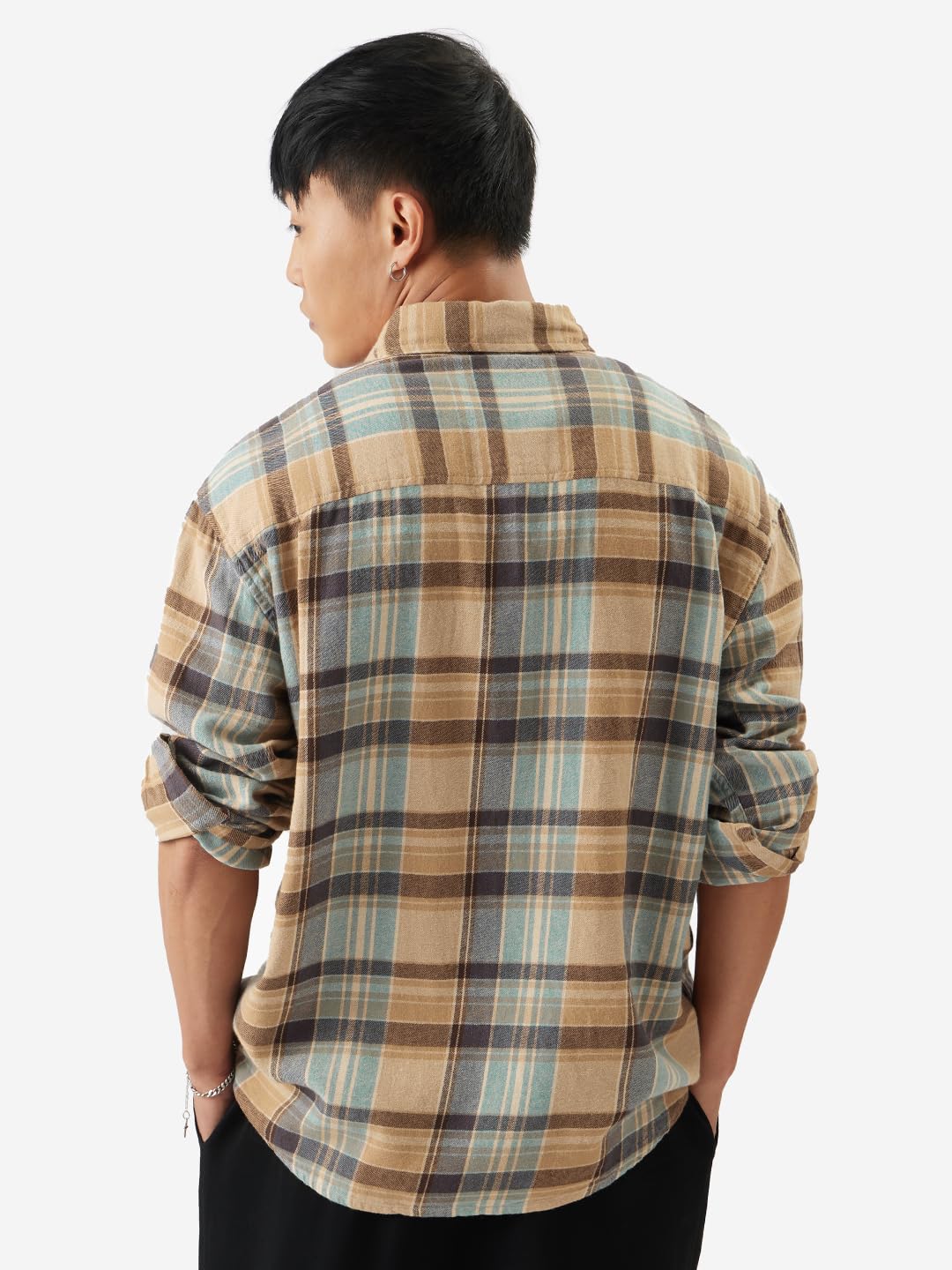 The Souled Store Plaid: Seaport Men and Boys Long Sleeve Button Front Regular Fit Utility Shirts