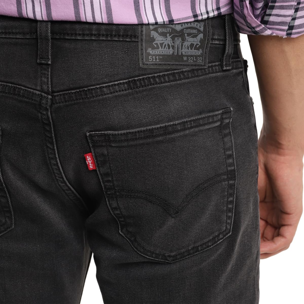 Levi's Men's 511 Slim Fit Mid Rise Light Fade Stretchable Jeans Black