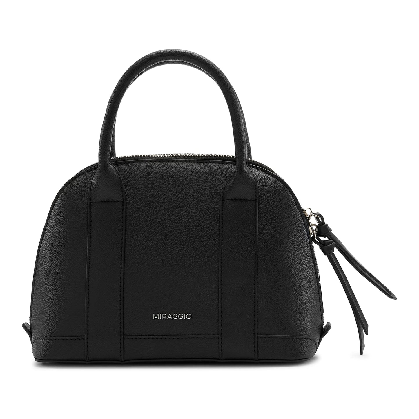 Miraggio Margo Black Dome-Shaped Handbag with Detachable Straps