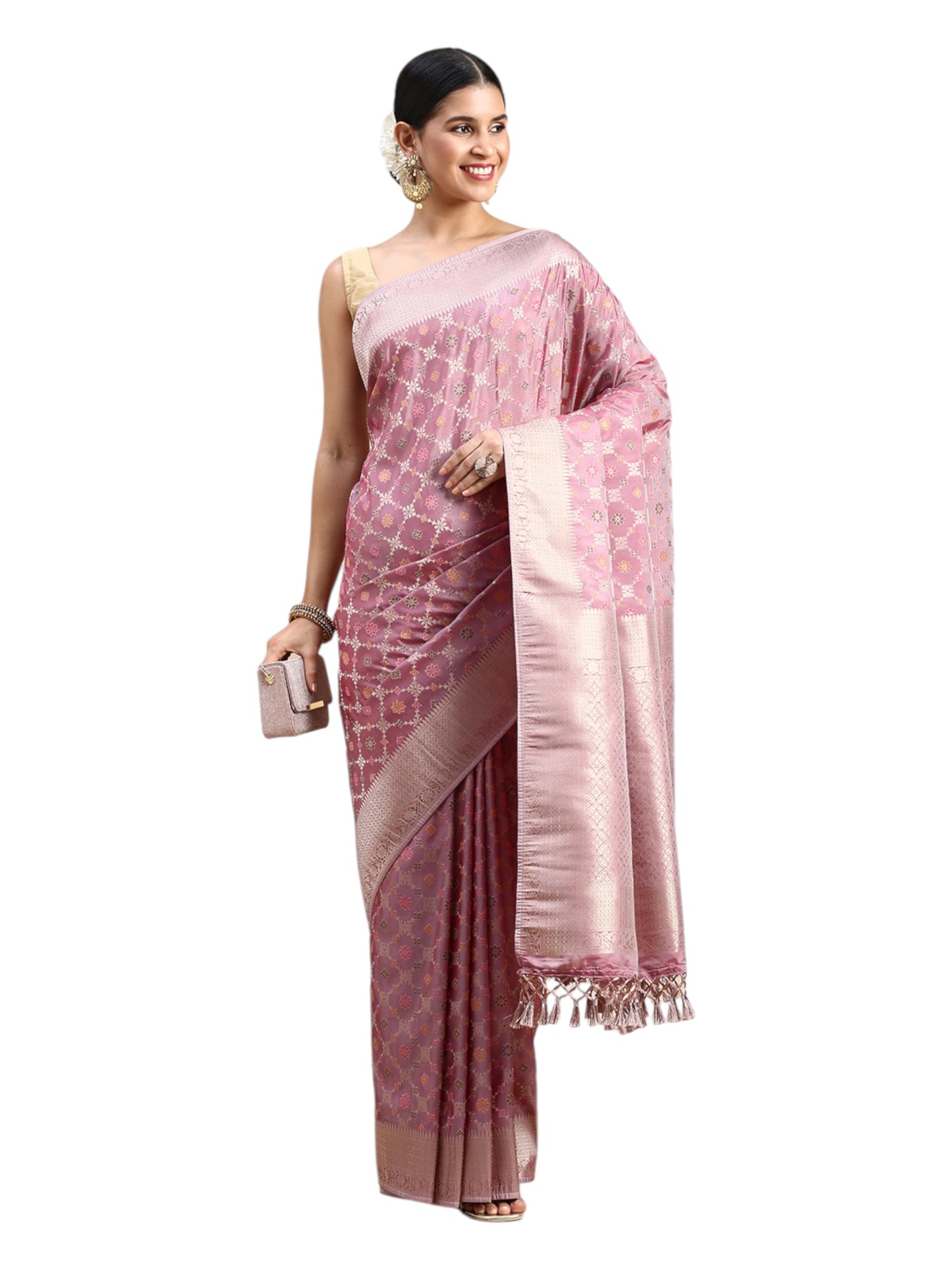 MOHEY Purple Art Silk WEAVE Saree for Women