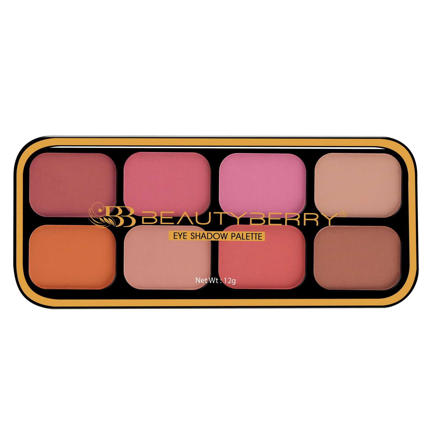 Beauty Berry Matte Eyeshadow & Blusher Palette | 8 Highly Pigmented & Blendable Shades | One Swipe Application, Lightweight & Long Wearing Eyeshadow Palette for Eye Makeup (Shade - 02)