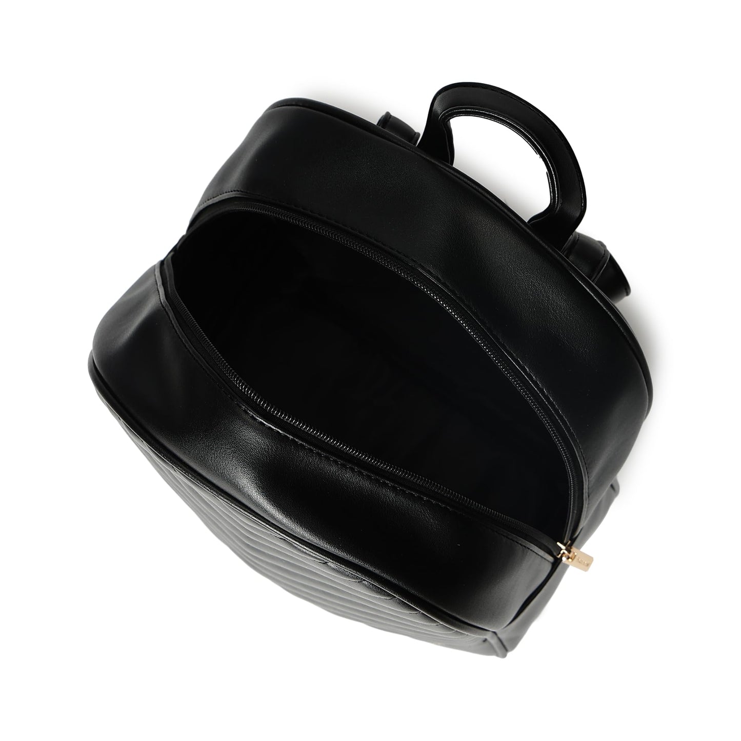 Quilted Faux Leather Backpack for Women | Minimalist Everyday Bag with Zipper Closure, Inner Organizer Pockets & Padded Straps | Stylish Black Backpack for College, Travel & Daily Use