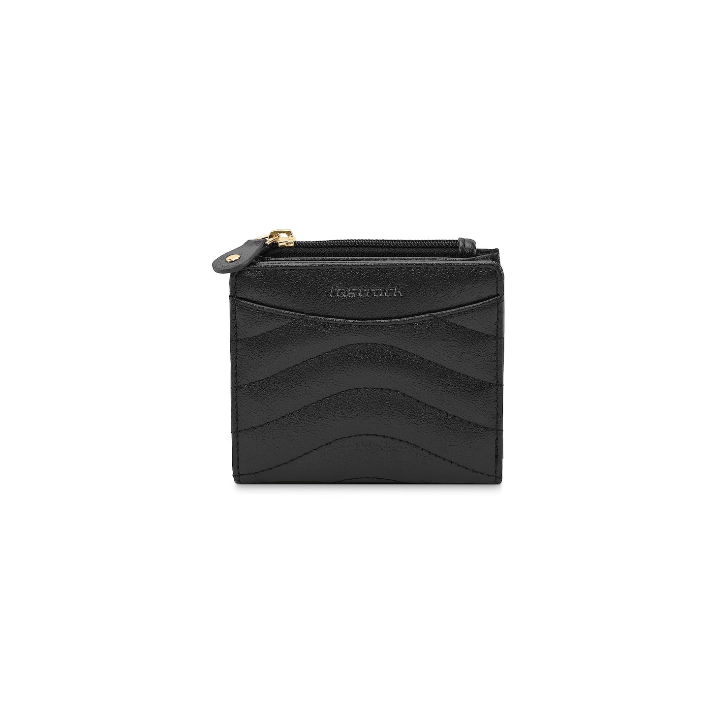 Fastrack Women Premium Faux Leather Quilted Wallet, Black