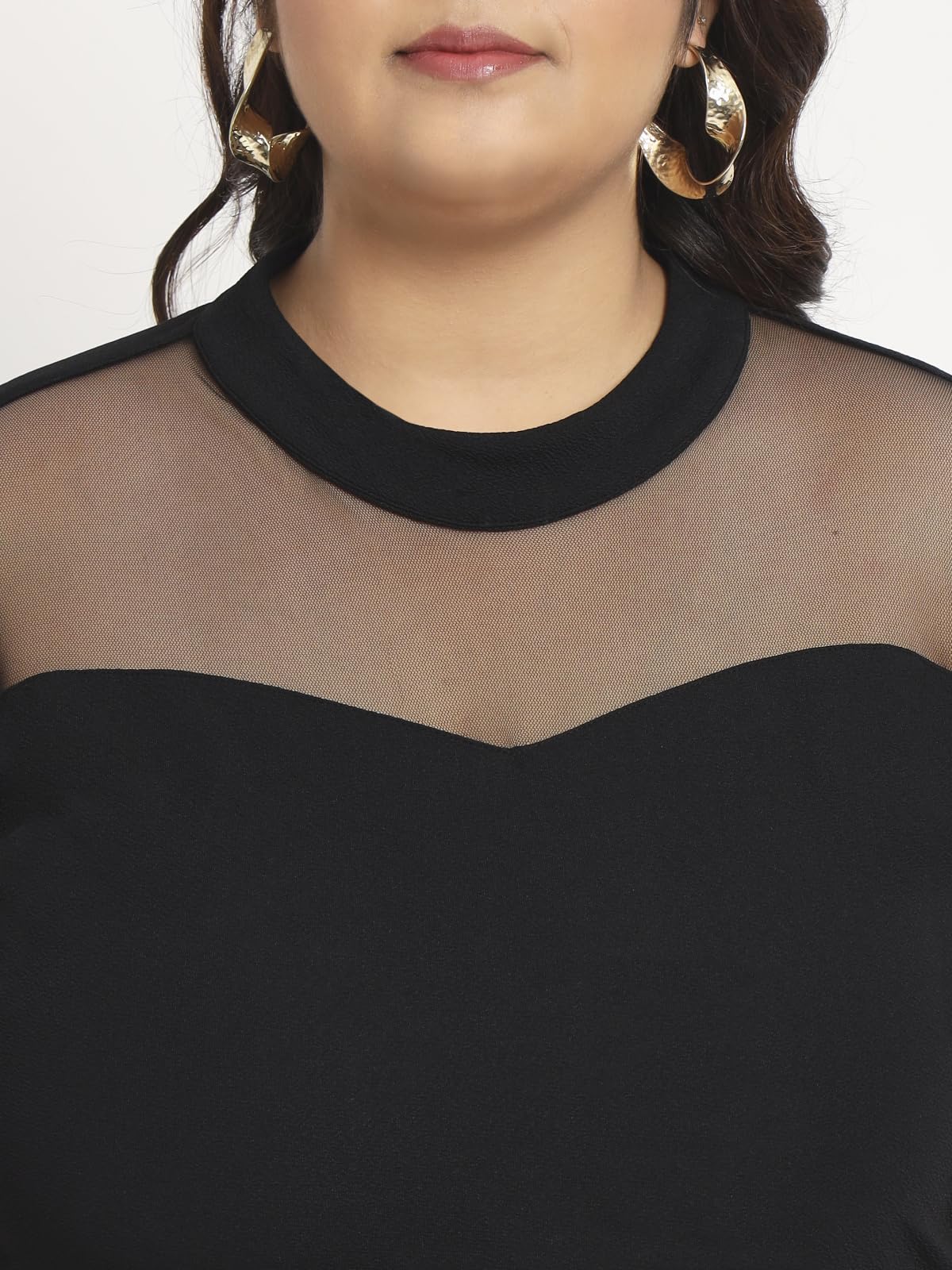 wild U Women Plus Size Bodycon Dress | Stretchable Fabric | Half Sleeve | Western Stylish (Black, Size : 4XL)