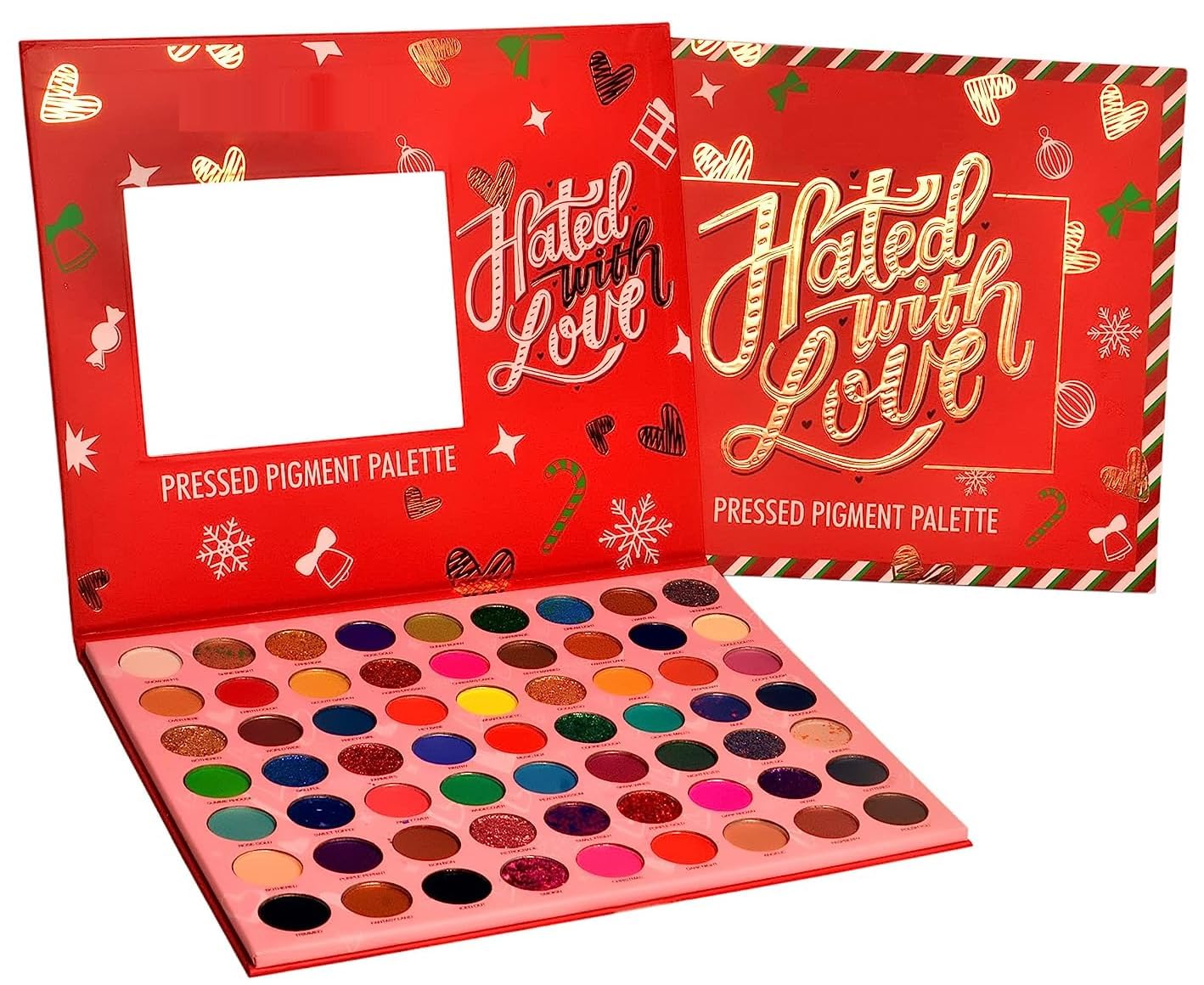 HUDA GIRL BEAUTY 'The Hated With Love' Red Edition Eyeshadow Palette - Unveiling 63 Long Wear Shimmer and Matte Shades