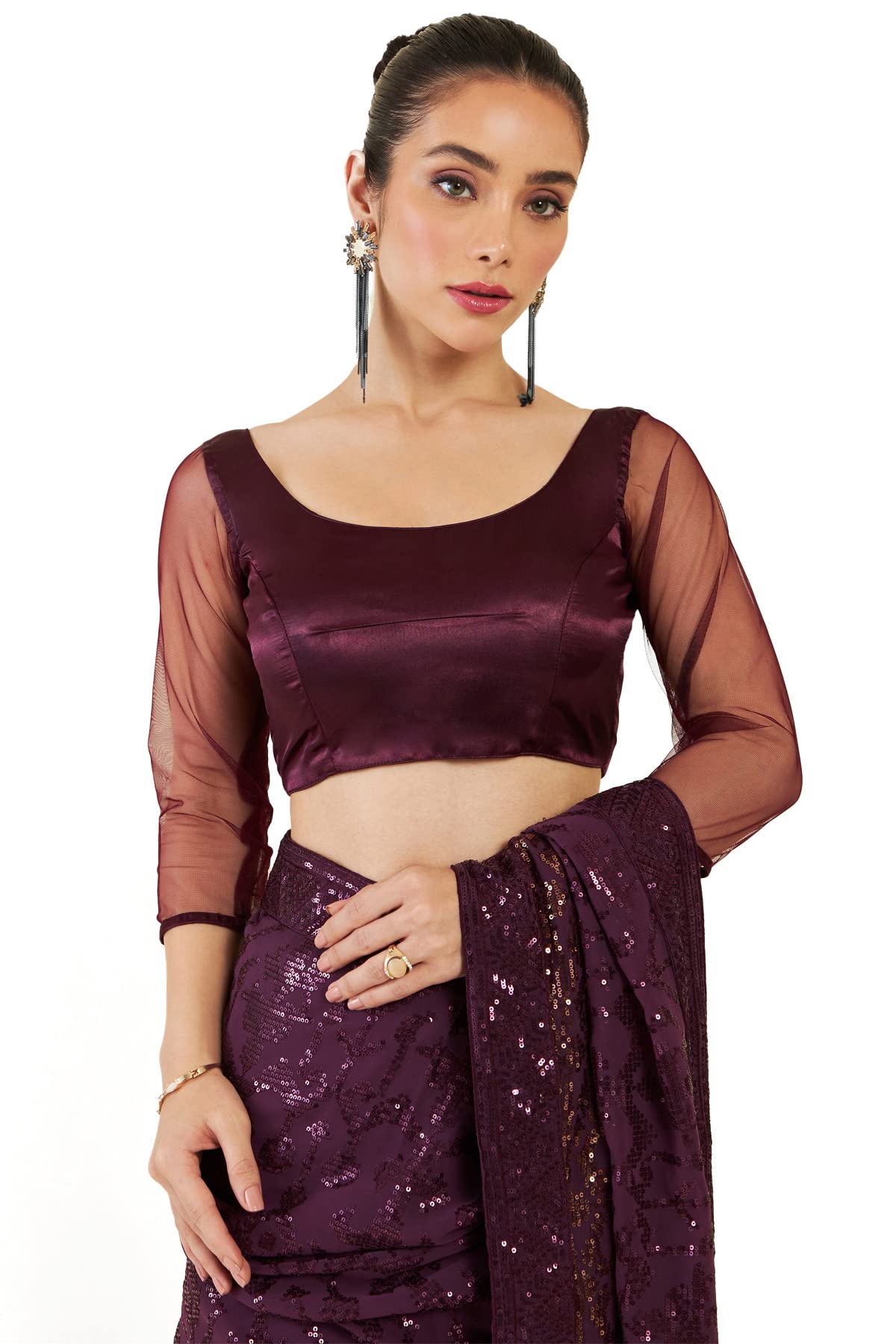 Soch Women Purple Silk Abstract Saree(8907175347867_Purple_FS)
