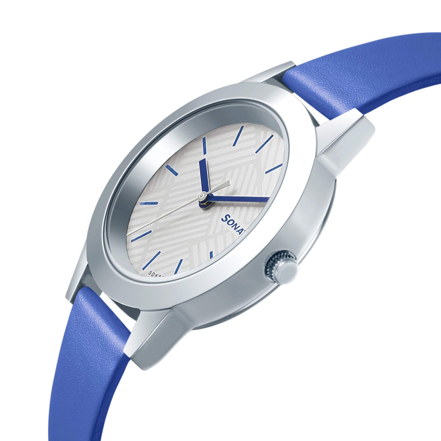 Sonata Splash White Dial Women Analog Watch With Leather Strap-NR87019SL15
