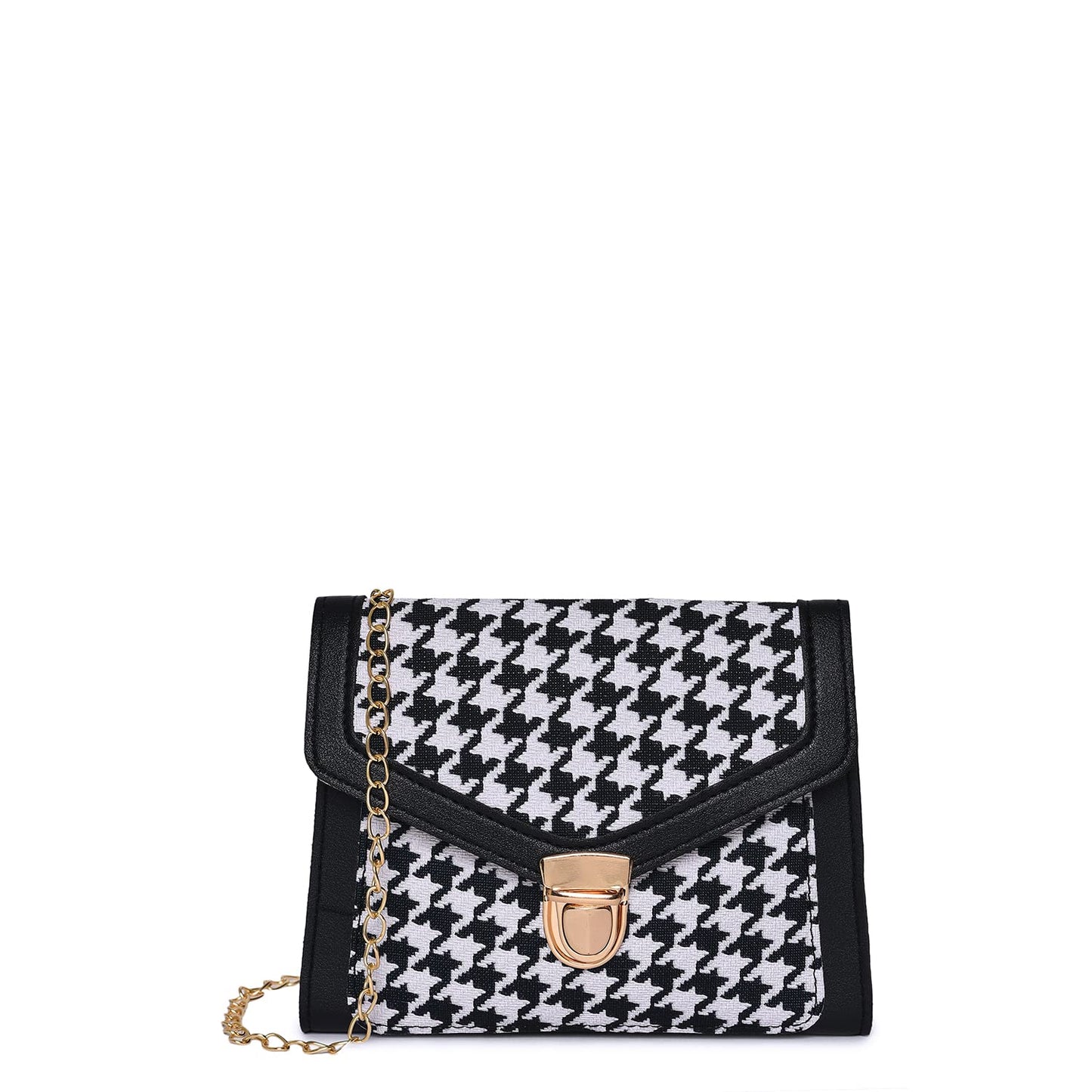 Haute Sauce Textured Push Lock Sling Bag with Chain Strap (AZ_HSSB1006)