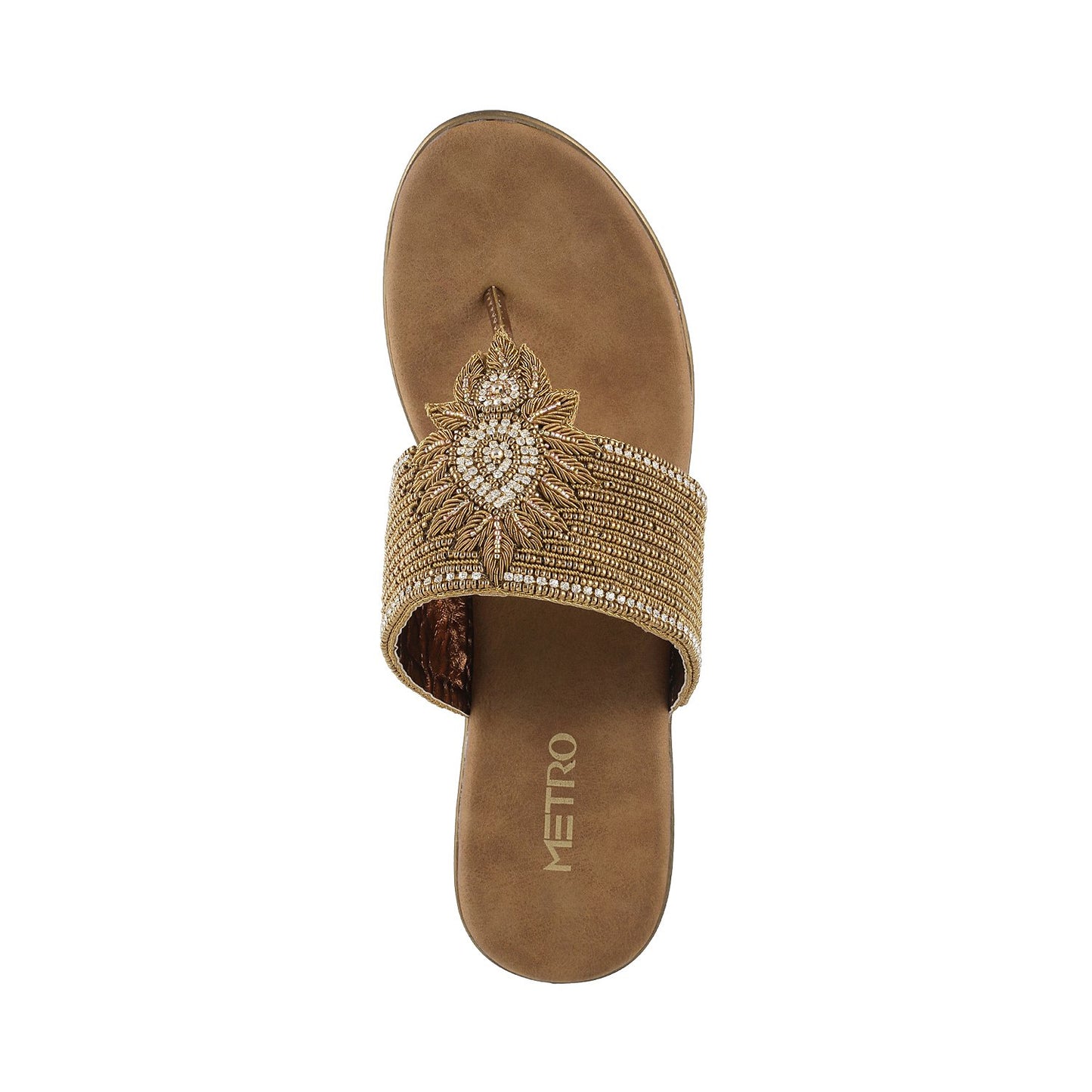 Metro Women's Gold Fashion Sandals-5 UK (38 EU) (35-2797)