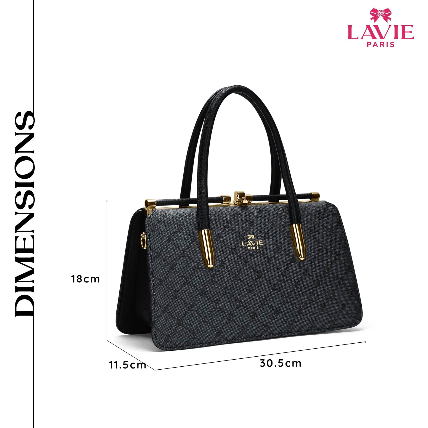 LAVIE PARIS Women's Chic Dual Frame Satchel Bag | Satchel Handbag for Work | Ladies Purse | Stylish Shoulder Bag | Gift for Women