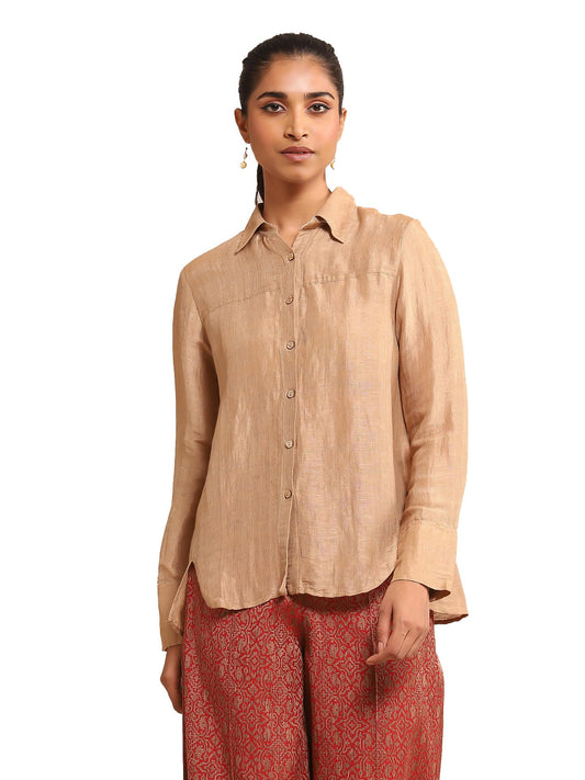 Ritu Kumar Beige Silk Shirt