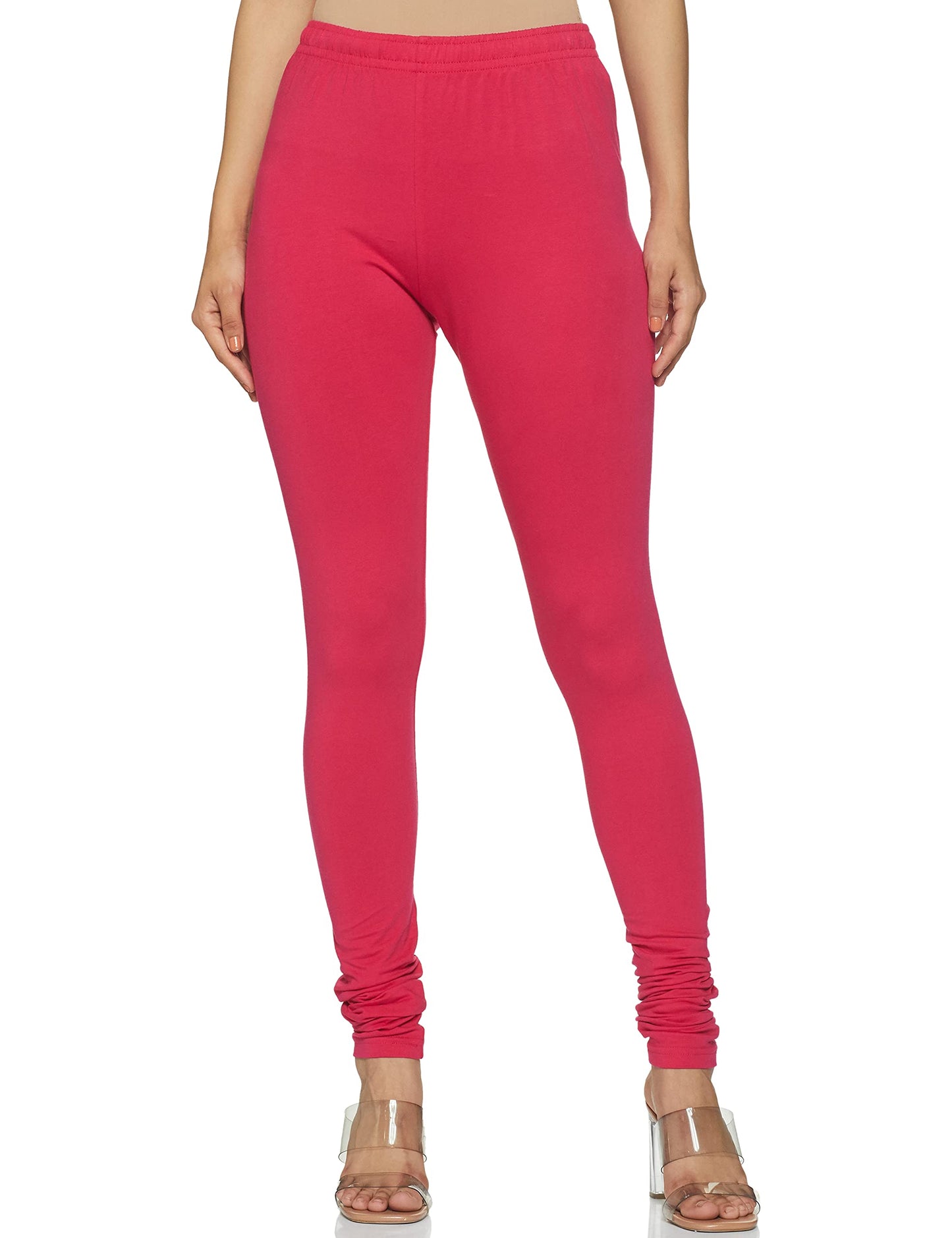 Max Women Solid Elasticated Churidar (NOOSKC21FUFUCHSIA)_S