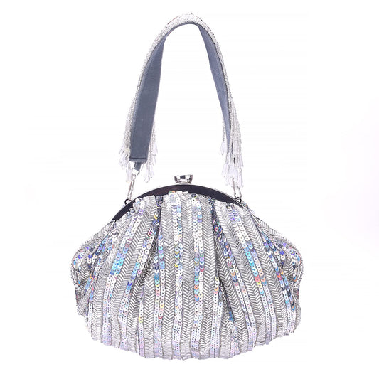 SWISNI White sequins style batua clutch II Women's Traditional Designer Clutch For Women & Girls II BATUA BAGS