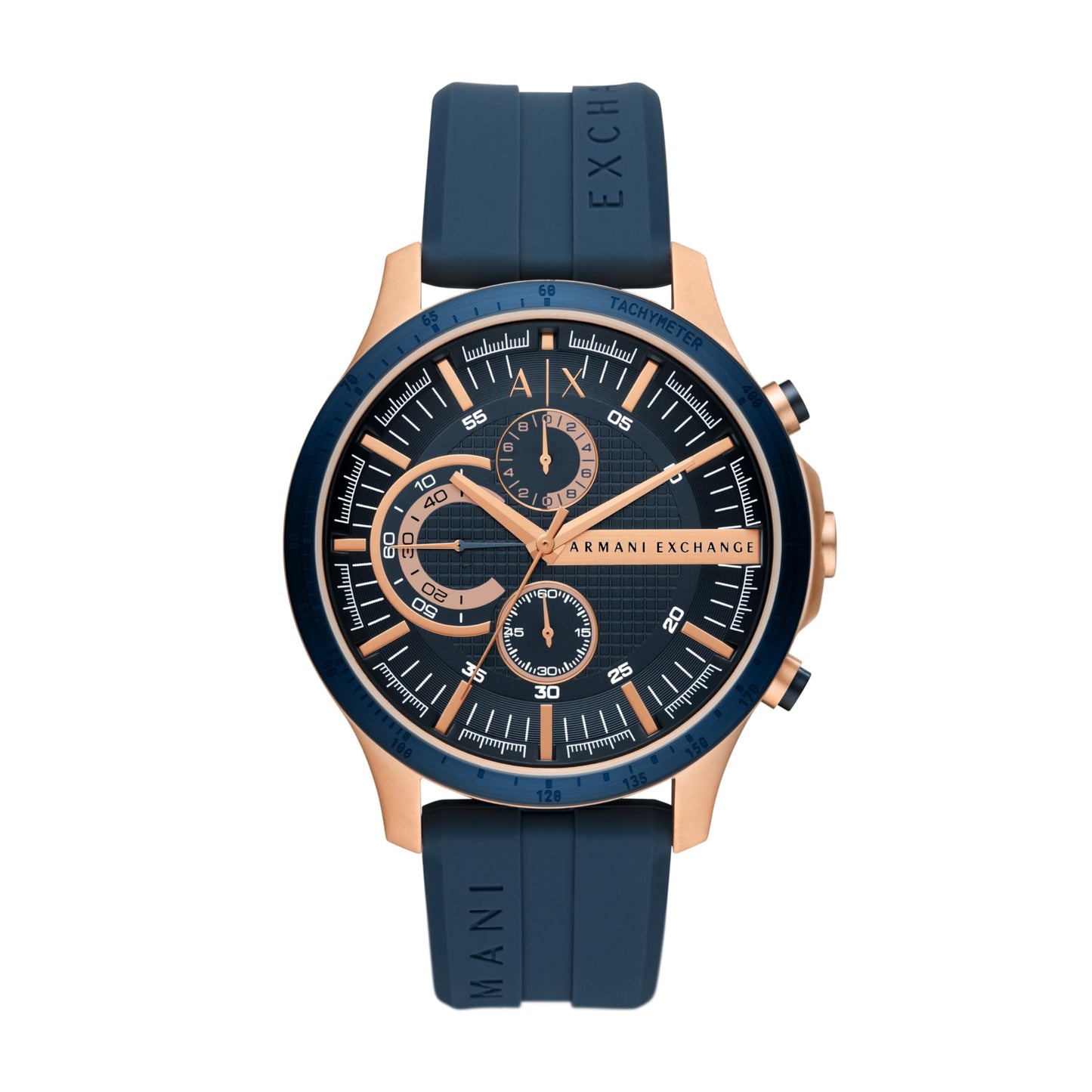 Armani Exchange Silicone Hampton Analog Blue Dial Men Watch-Ax2440, Blue Band