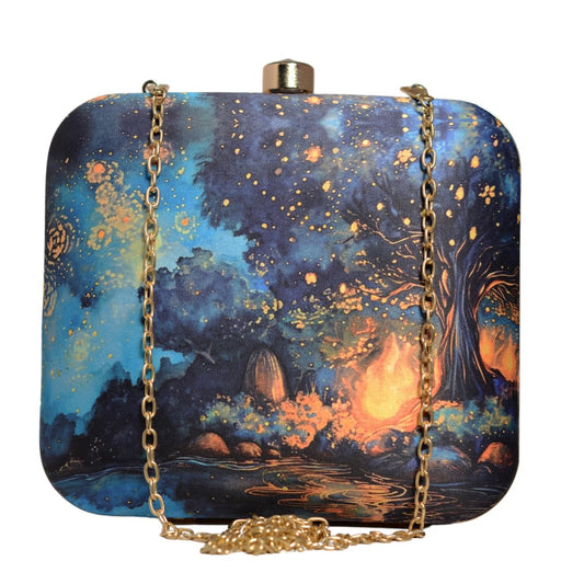 Artklim Starry Night Printed MultiColor Clutch