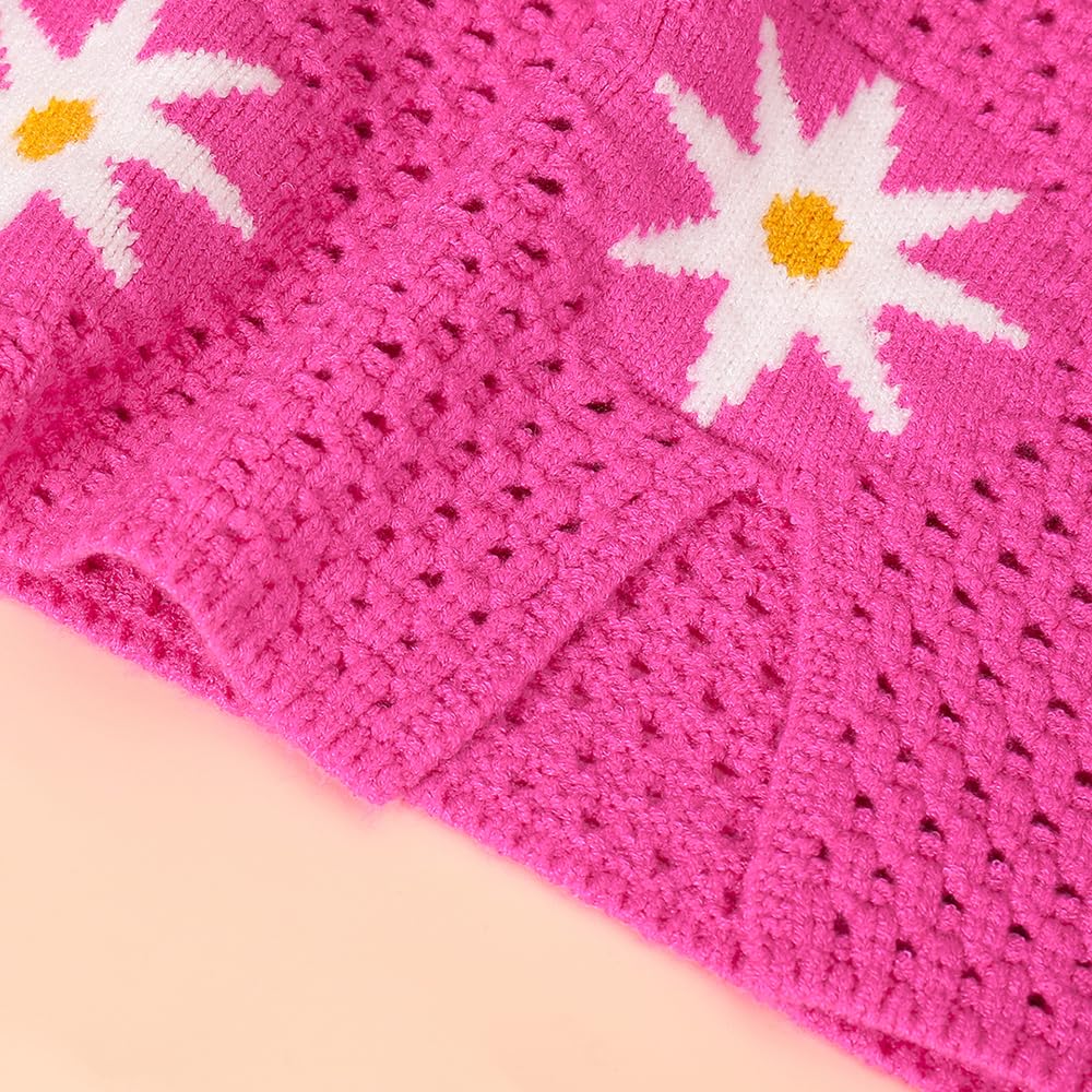 Hoscotch Girls Floral Pink Sleeveless Skirt Set