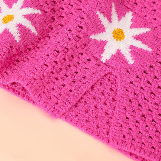 Hoscotch Girls Floral Pink Sleeveless Skirt Set