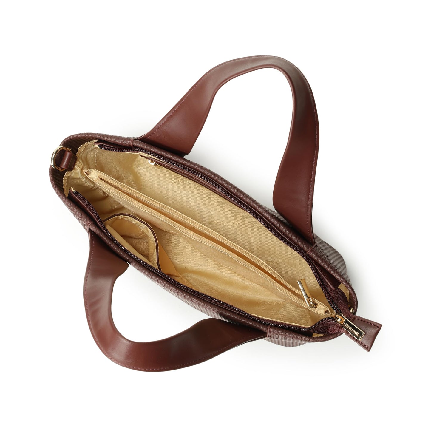 Mocha Plait Satchel | Faux-Leather Women's Handbag | Dual Carry with Braided Texture & Zipper Closure