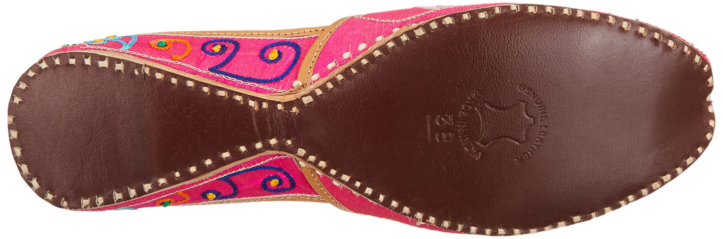 Mochi Womens Synthetic Pink Mojaris (Size (6 UK (39 EU))