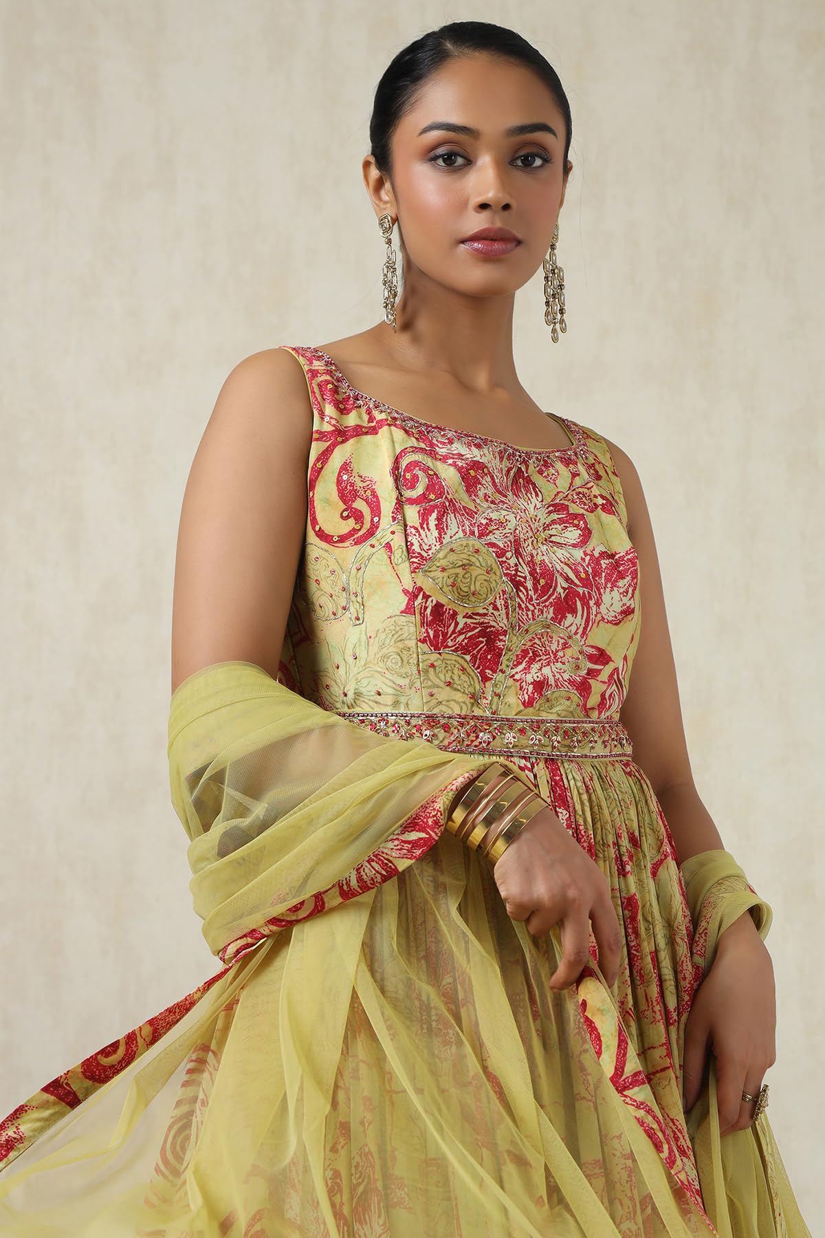 Soch Women's Viscose Crepe Maxi Gown (OWA4CD21149_Sap Green