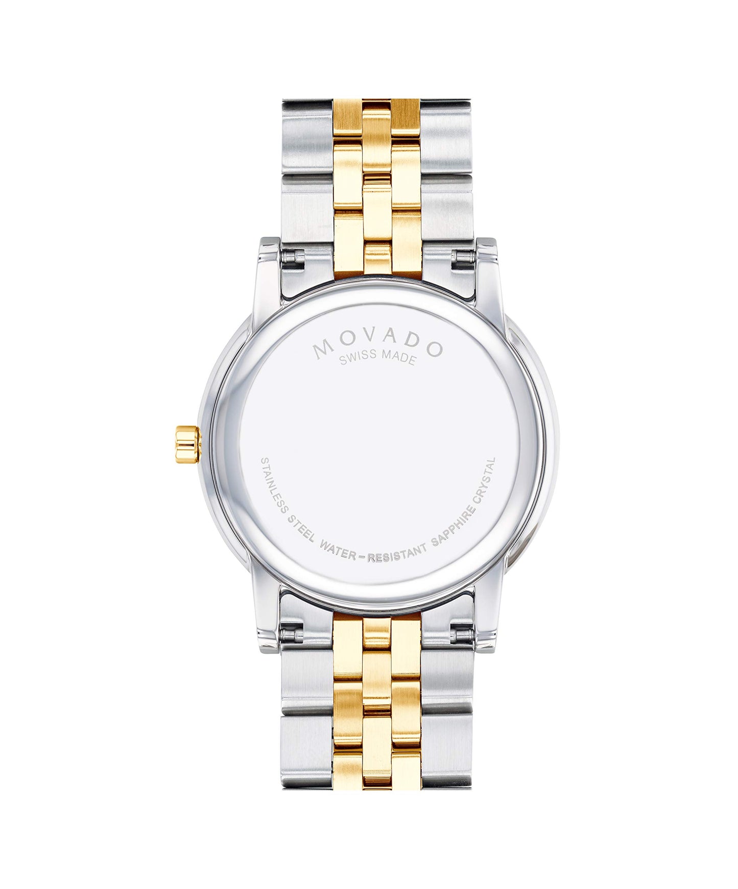 Movado Men's Museum Two Tone Watch with a Concave Dot Museum Dial, Gold/Silver/Black (Model 607200)