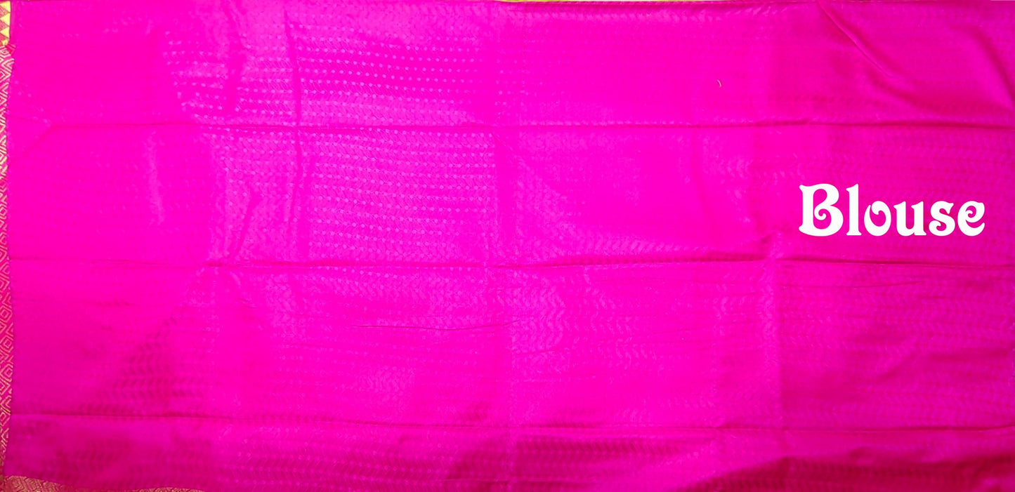 SREE KUMARAN Women's Kanchipuram Kubera Silk Pure Pattu Sarees With Blouse (VSK297-6)