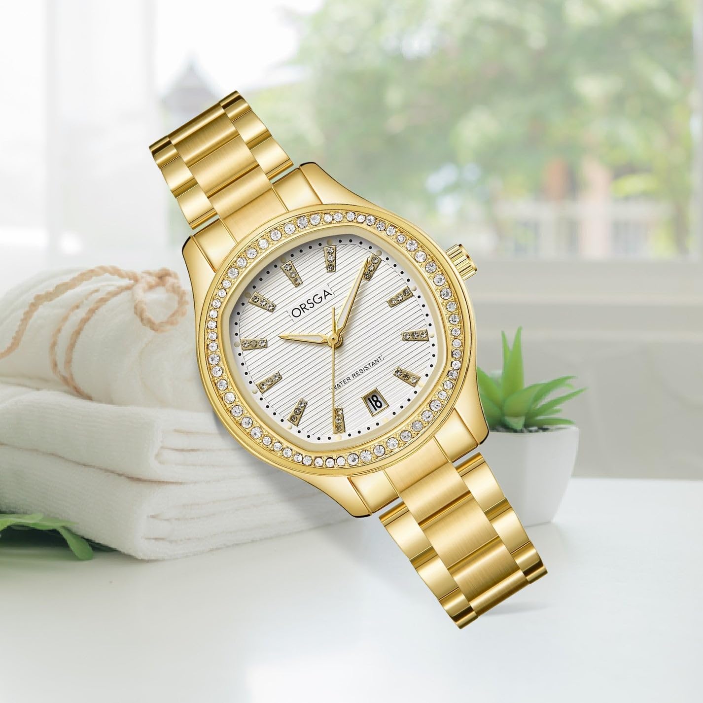 ORSGA Women Watches Opaline Watch for Women - White Dial Analog Wrist Watches for Women - Formal/Casual/Dailywear Latest Ladies Watches Women