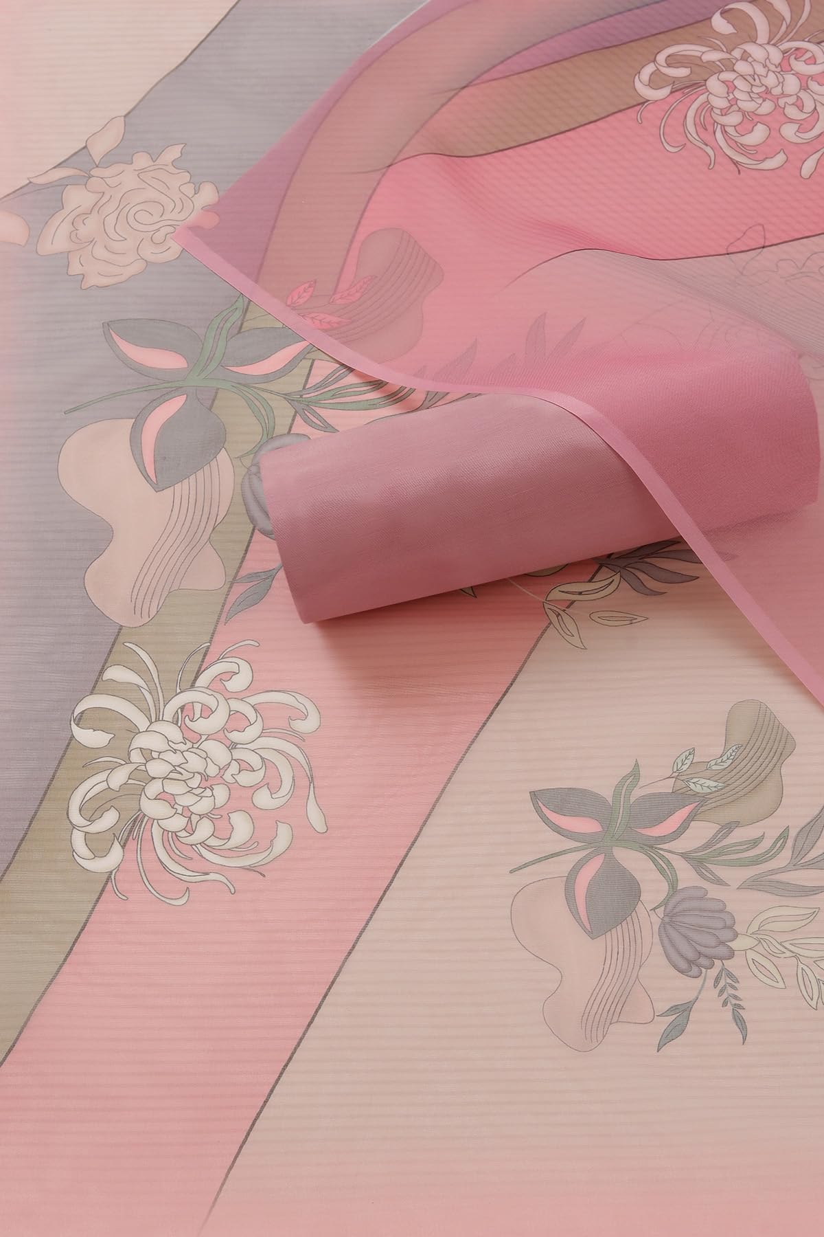 Soch Womens Organza Foil Print Unstitch Dress Material With Sequins