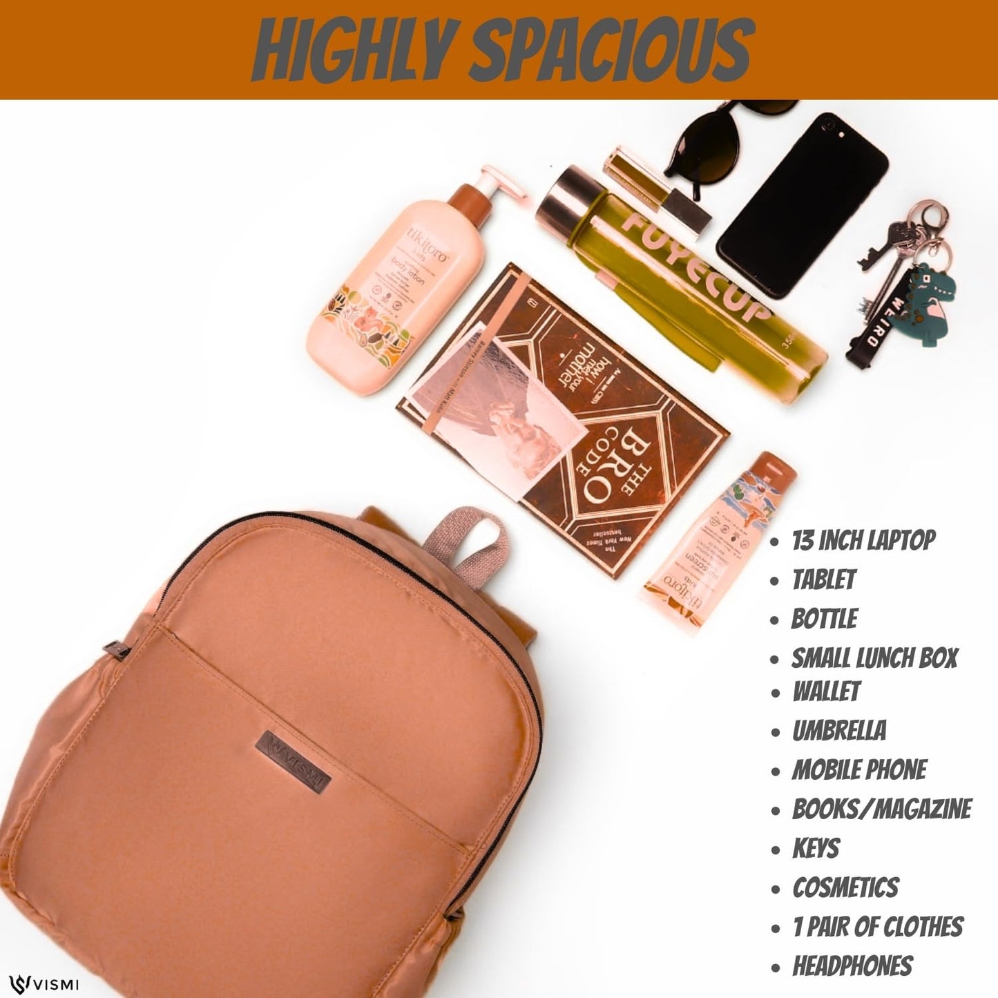 VISMIINTREND Casual Backpack for Woman/Girl | 14 inch Laptop | School, College, Office, Travel | Gift for Women/Girls | Trendy | Stylish | Cute