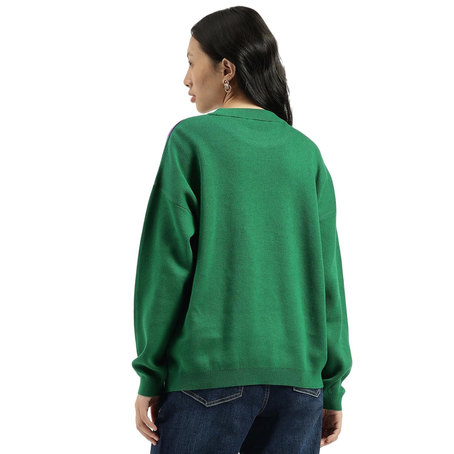 United Colors of Benetton Round Neck Knitted Sweater (Size: M)-25A1099W3R69I902 Multicolour