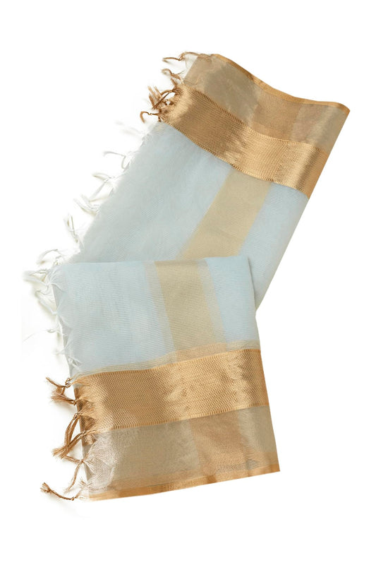 Soch Womens Blue Polyester Zari Woven Dupatta