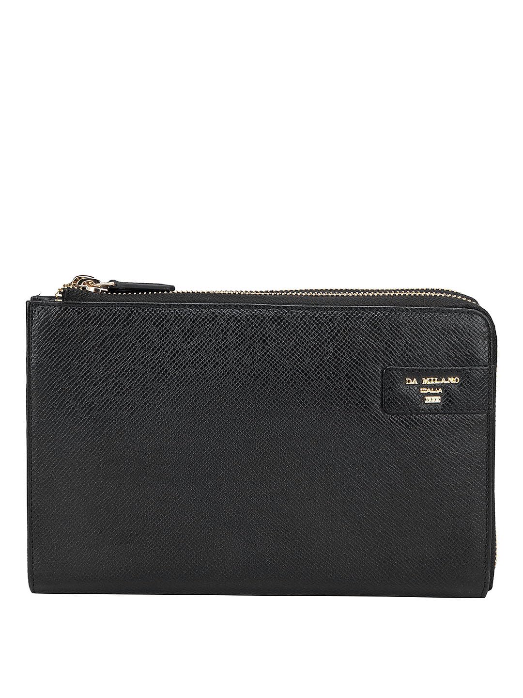 Da Milano Genuine Leather Black Multi Pouch (4420C)
