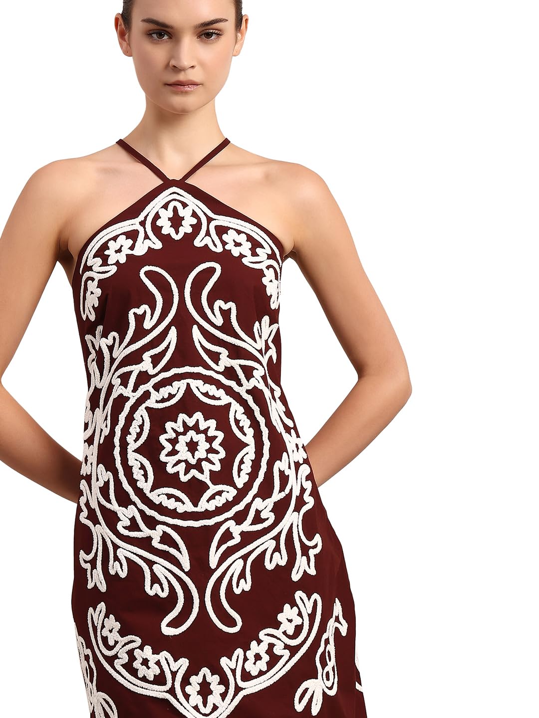 VERO MODA Women's A-Line Brown Dress