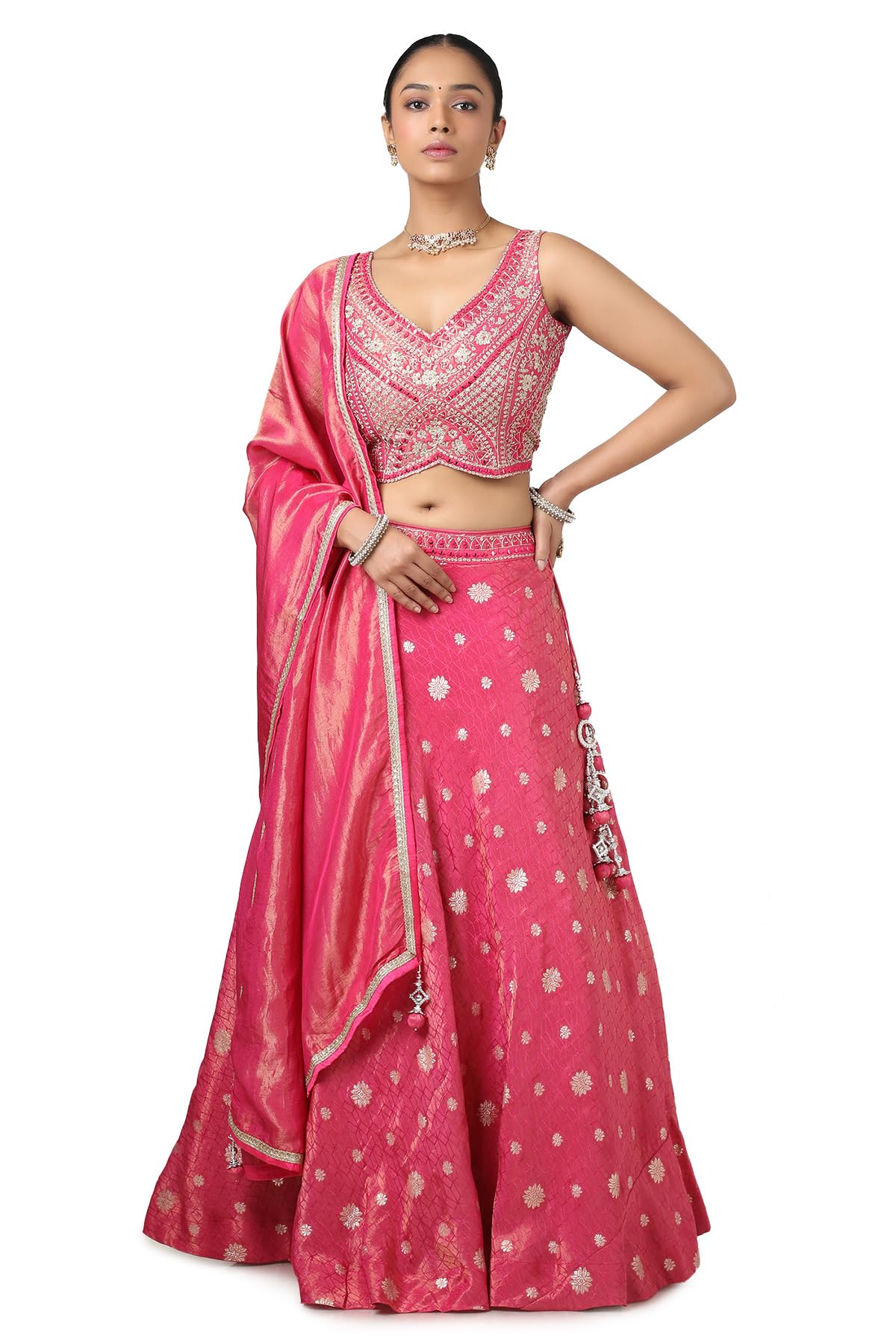 Soch Women's Pure Georgette Lehenga Choli (OWS5CD21620A_Fuchsia_XL)