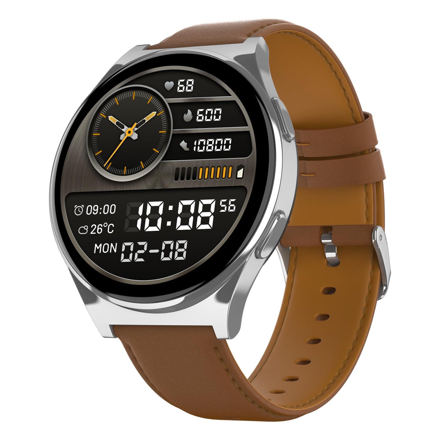 Noise Newly Launched Nova 1.46" Amoled Display with in-Built Bluetooth Calling,Premium Finish,Latest Ui,466 * 466Px Ultra Hd Viewing,110+ Sports Modes Smart Watch for Men&Women (Classic Brown)