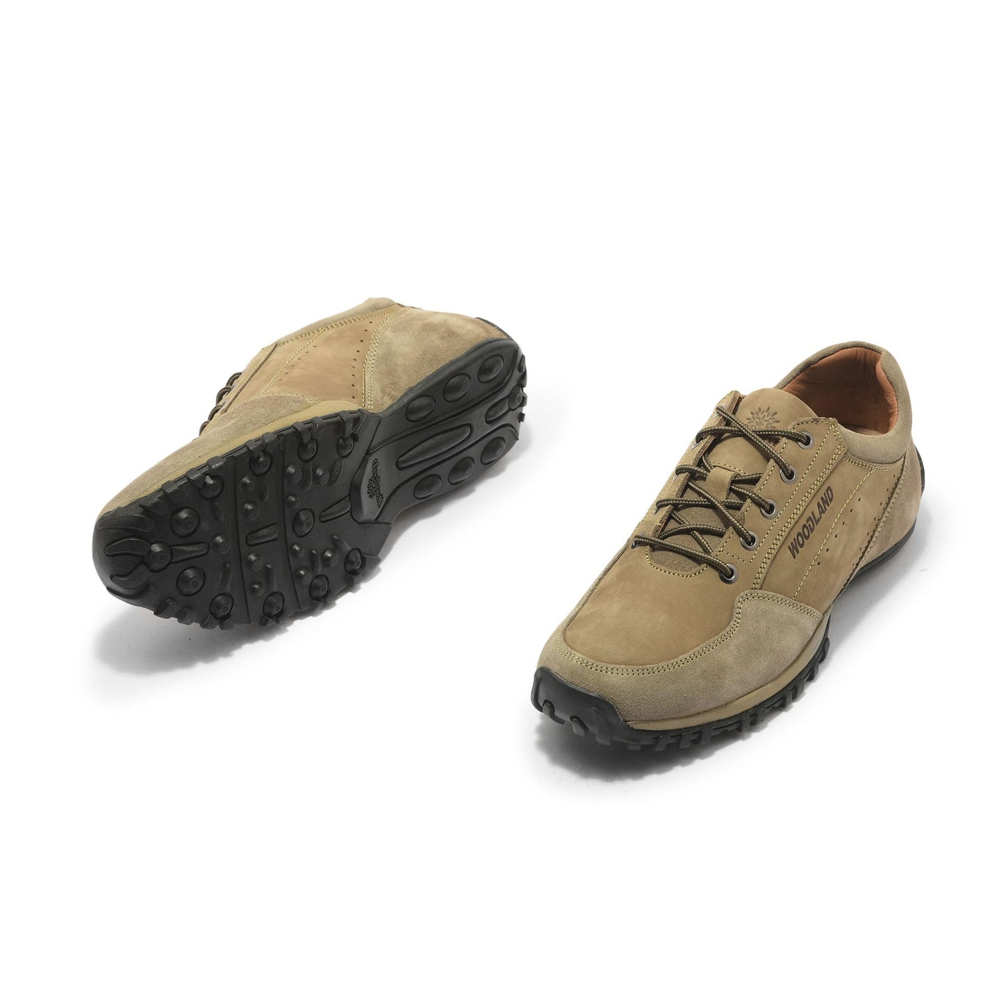 Woodland Men's Dubai Khaki Leather Sneaker (OGC 3491119)