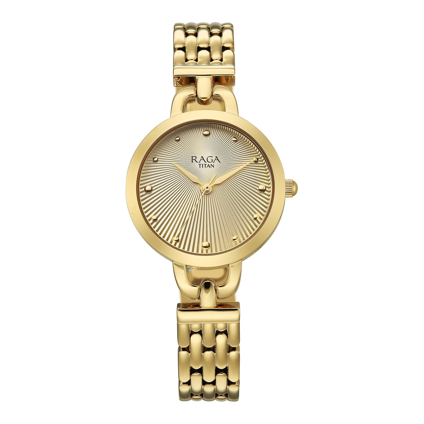 Titan Raga Showstopper 4.0 Quartz Silver Round Dial Women's Watch | IP LT Gold Colour Band | Watches for Women Analog - 95349YM01
